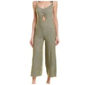 NWT Line & Dot Green Pinstriped Spaghetti Strap Jumpsuit Med